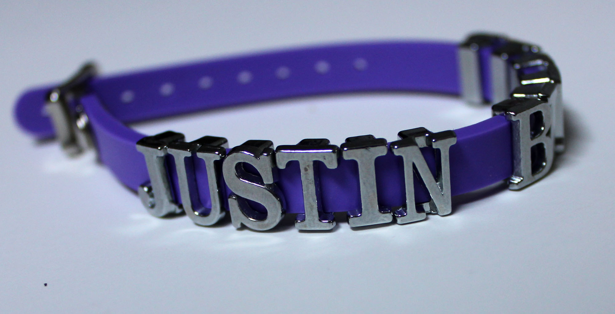 Justin Bieber Bracelet - Purple Wristband - Nickel Letters on Luulla