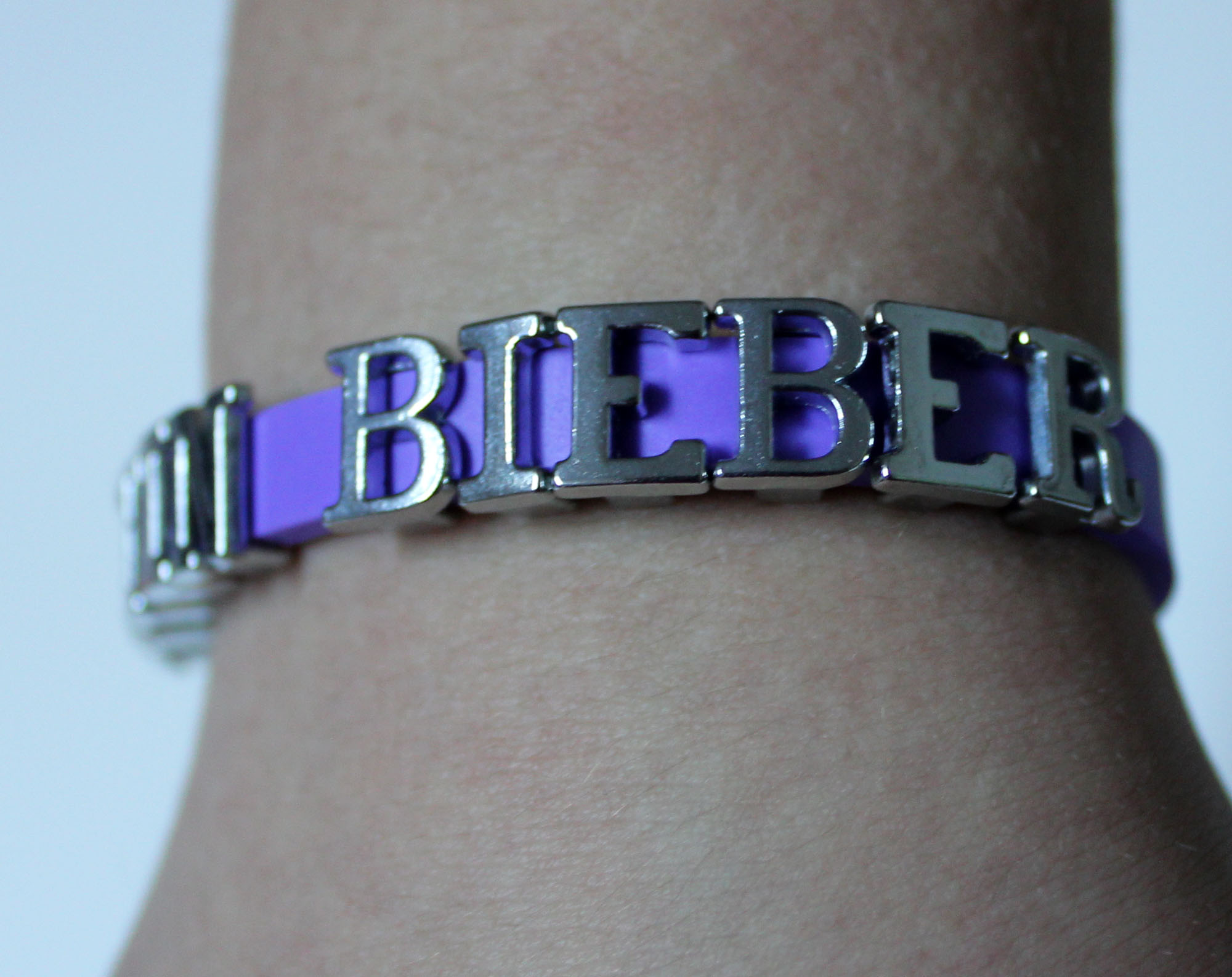 Justin Bieber Bracelet - Purple Wristband - Nickel Letters on Luulla