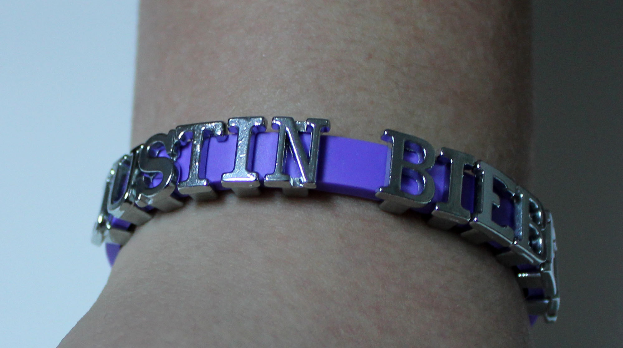 Justin Bieber Bracelet - Purple Wristband - Nickel Letters on Luulla